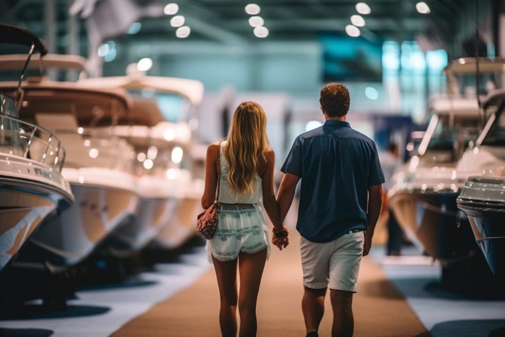 bradenton-boat-show-2023-shot_of_a_young_couple_shopping_for_acaymas_boat_for_sale