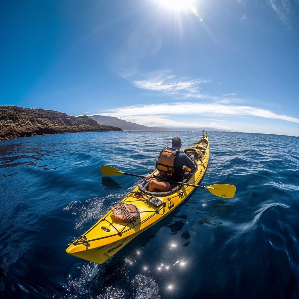 tiger-shark_kayak_fisherman_in_yellow_kayak_in_hawaii