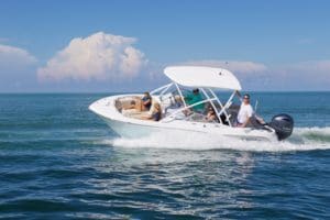 Family enjoying a day on the water after installing family boat upgrades