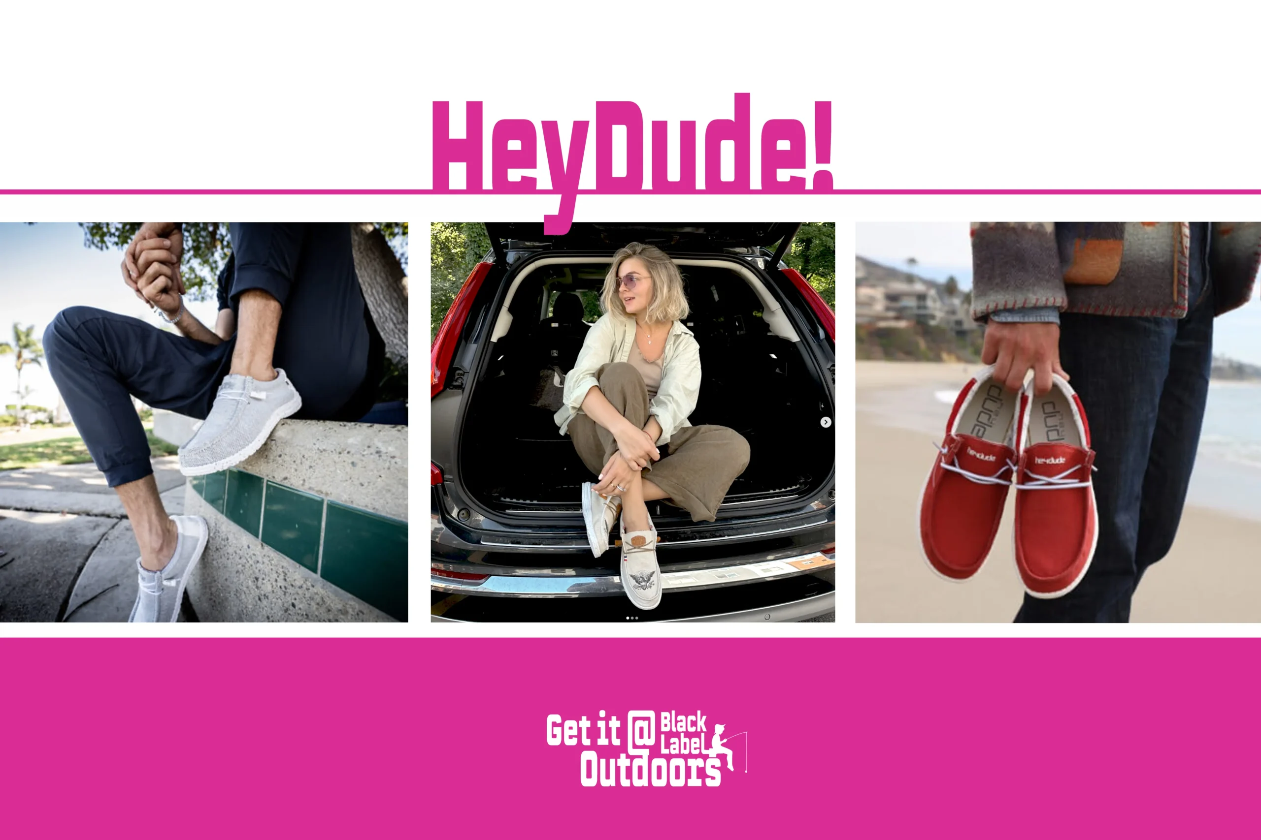 Hey Dude Brand Boat Shoes for Men and Women for Sale Filmstrip Header RGB