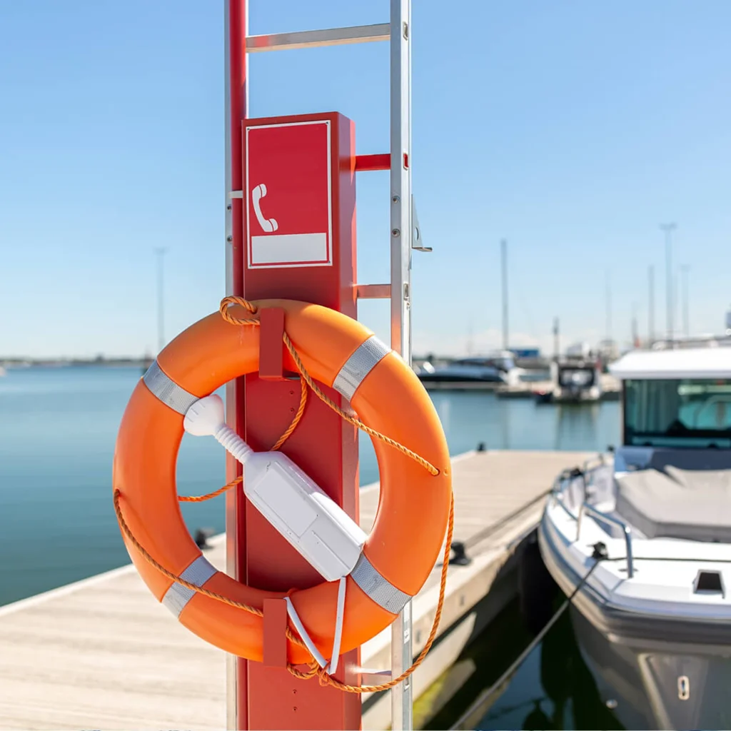 emergency-phone-at-dock-with-boat-in-background