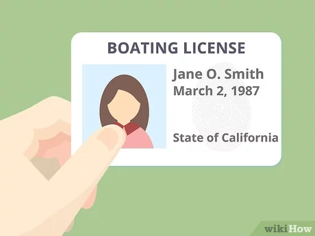 cartoon picture of a boating license 
