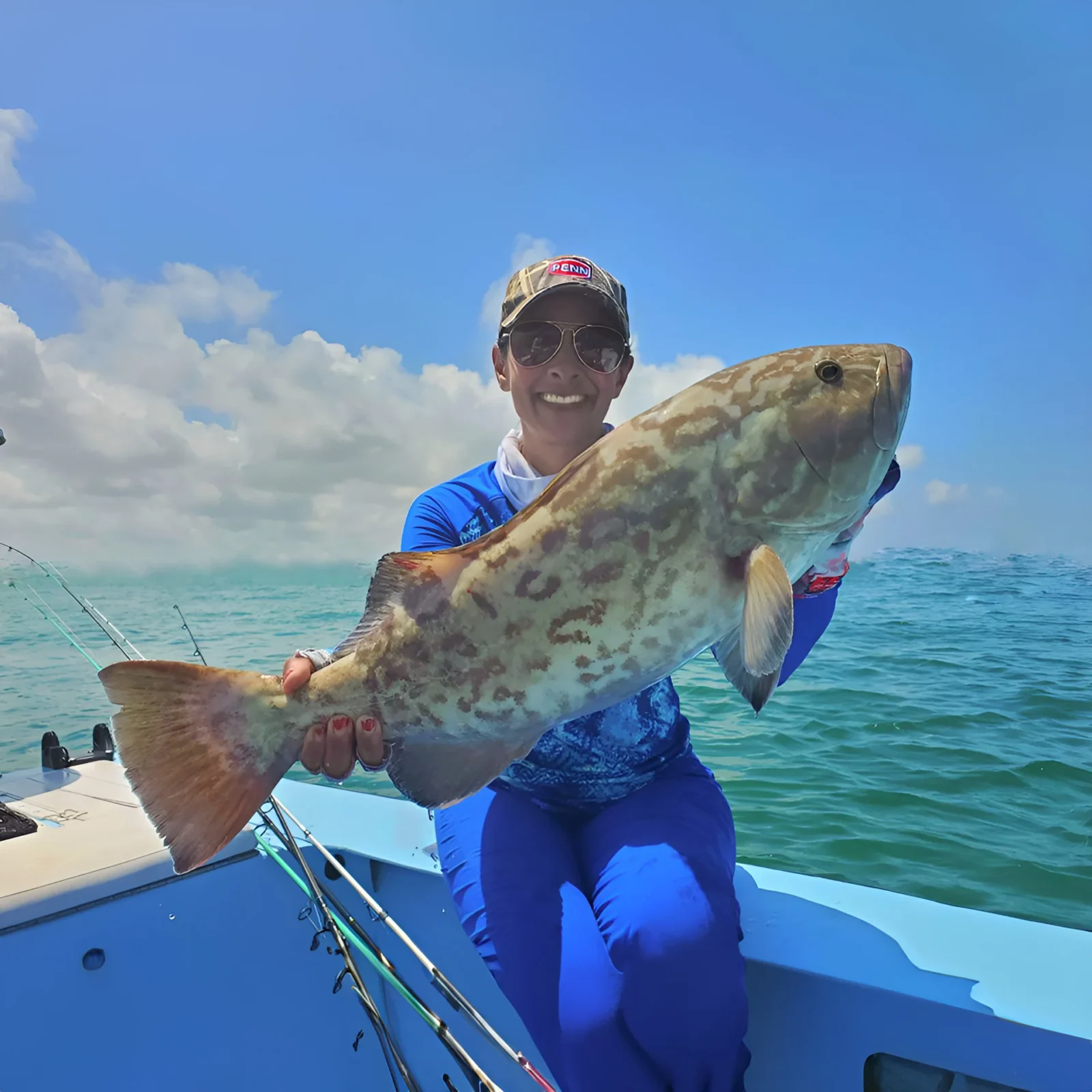 woman holding gag grouper