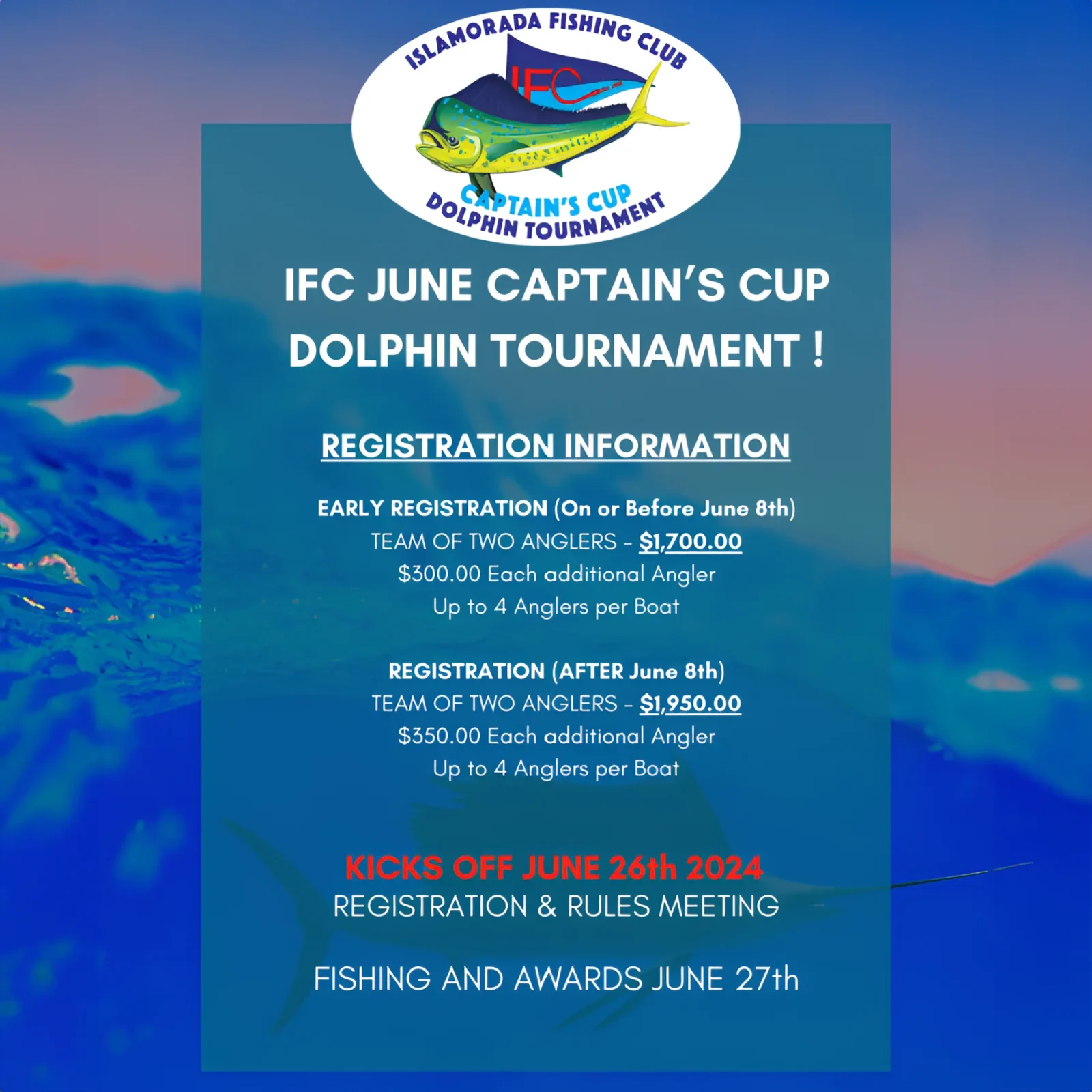 IFC Captains Cup Dolphin Tournament 2024 schedule