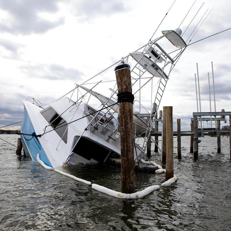 boat damaged in hurricane