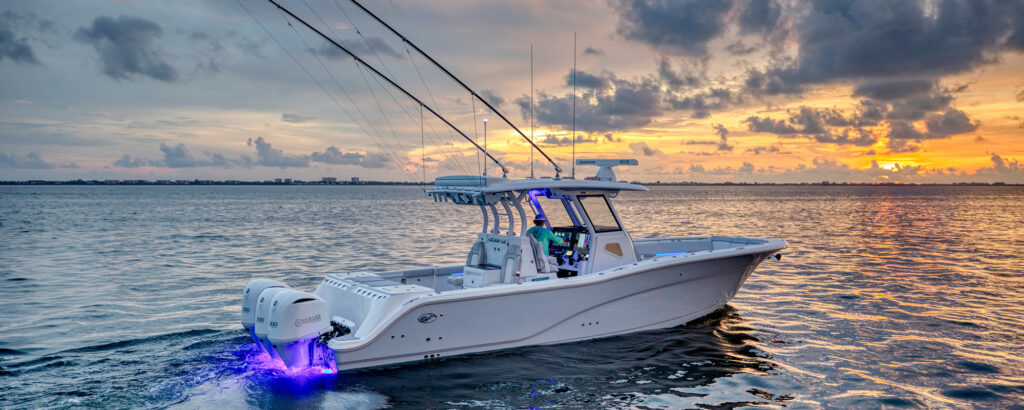 Sunset shot of Sea Fox 368 Commander