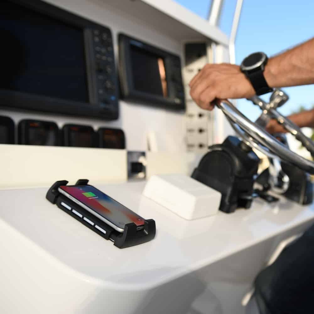 Waterproof phone charger as part of family boat upgrades for convenience